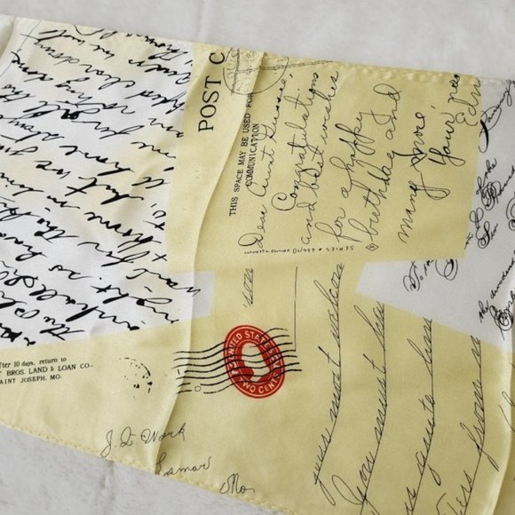 Victorian Trading Co "old Post Cards" Design 100% Silk Scarf - Picture 3 of 10